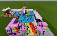 Estilo interactivo del caramelo de Aqua Playground Water Play House de la familia del tobogán acuático